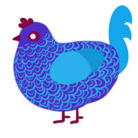 (unnamed), a indigo and sky chicken with a double-lace pattern