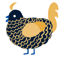 A tumblr and honey chicken with a lace pattern