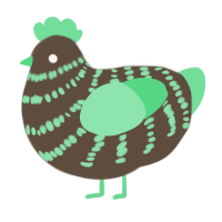 fluorescent turd, a bark and spring chicken with a bar pattern