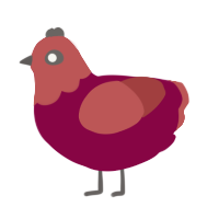 (unnamed), a maroon and red chicken with a head pattern