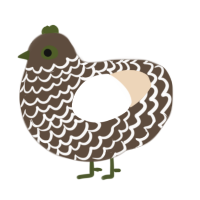 Bourbon, a bark and cream chicken with a lace pattern