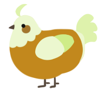 Hayloft, a ochre and apple chicken with a head pattern
