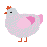(unnamed), a mist and pink chicken with a lace pattern