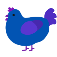 A ultramarine and indigo chicken