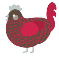 A bark and crimson chicken with a lace pattern