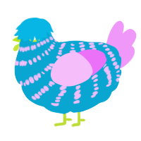 (unnamed), a cerulean and lavender chicken with a bar pattern