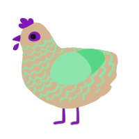 Pulletoss, a beige and spring chicken with a lace pattern