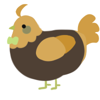Pumpkin, a bark and honey chicken with a head pattern