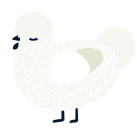 New City Smoke, a white chicken with a double-lace pattern