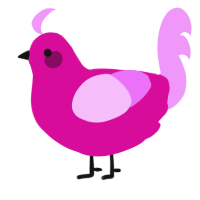 (unnamed), a fuchsia and lavender chicken
