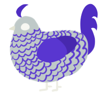 (unnamed), a silver and indigo chicken with a lace pattern