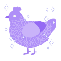 Softest Lilac, a lilac chicken with a double-lace pattern