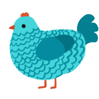 4, a aqua and sea chicken with a lace pattern
