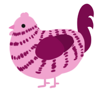 (unnamed), a pink and wine chicken with a bar pattern