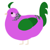 (unnamed), a orchid and leaf chicken with a neck-band pattern