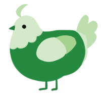 (unnamed), a viridian and gluppy chicken with a head pattern
