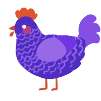 (unnamed), a indigo and blurple chicken with a lace pattern