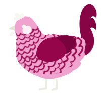 (unnamed), a pink and maroon chicken with a lace pattern