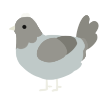 A silver and ash chicken with a head pattern