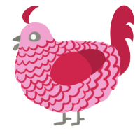 (unnamed), a pink and crimson chicken with a lace pattern