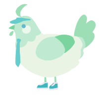 Jessy, a gluppy and spring chicken with a head pattern