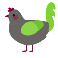 Medley, a grey and grass chicken