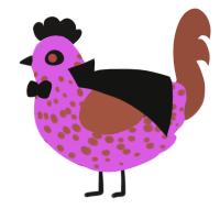 A orchid and russet chicken with a speckle pattern