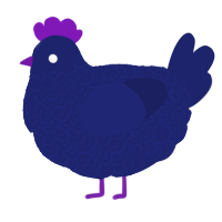 xxy navy, a navy chicken with a double-lace pattern