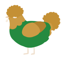 A viridian and gold chicken with a head pattern