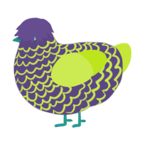 Witches Brew, a overcast and lime chicken with a lace pattern