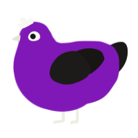Slumbering Abyss, a violet and sable chicken
