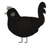 (unnamed), a black and sable chicken with a lace pattern