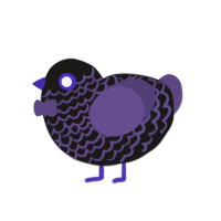 A sable and overcast chicken with a lace pattern