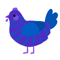 (unnamed), a indigo and ultramarine chicken with a bar pattern