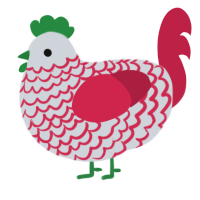 A mist and crimson chicken with a lace pattern