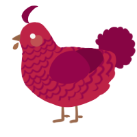 (unnamed), a crimson and maroon chicken with a lace pattern