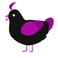 A black and plum chicken