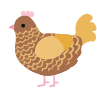 Mini Goldie, a brown and honey chicken with a lace pattern