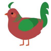 honeycrisp, a red and viridian chicken with a neck-band pattern