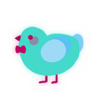 Cupcake, a turquoise and sky chicken