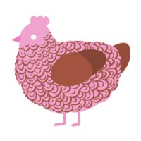 (unnamed), a pink and russet chicken with a double-lace pattern