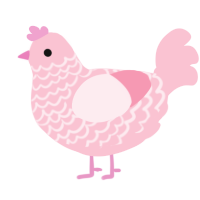 A rose chicken with a lace pattern