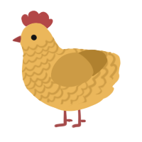 A honey and gold chicken with a lace pattern