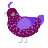 (unnamed), a wine and blurple chicken with a speckle pattern