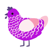 Petal, a amethyst and rose chicken with a lace pattern