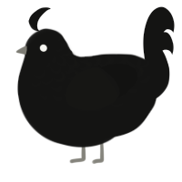 A black chicken with a half-lace pattern
