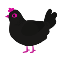 A sable and black chicken with a neck-band pattern