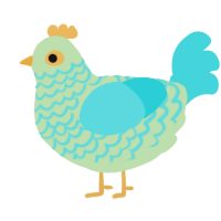 Hinewai, a gluppy and aqua chicken with a lace pattern