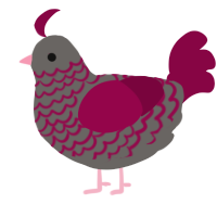(unnamed), a grey and maroon chicken with a lace pattern