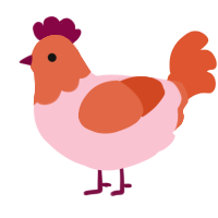 Poptart, a rose and vermilion chicken with a head pattern